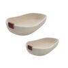 Woven Basket - Embroidered Braid - Oval Design for Bread and Vegetables (2 Pieces)