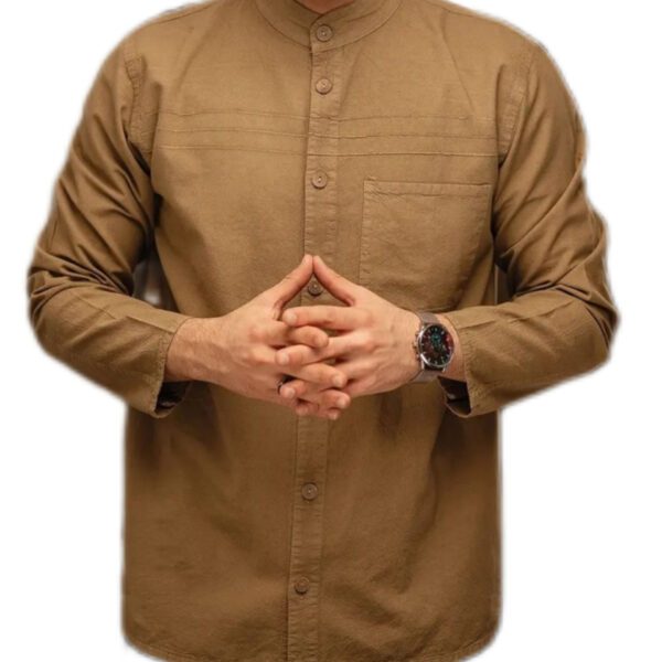 Islamic Tunic for Muslim Men – Elegant Long Sleeve Shirt in Brown