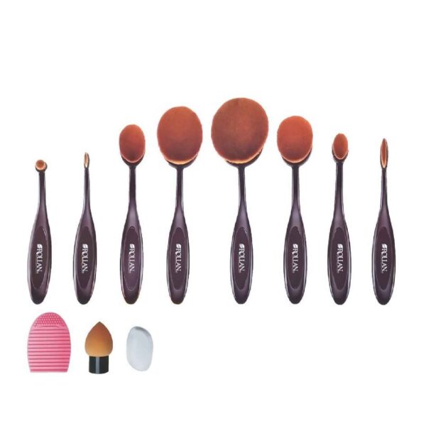 11-Piece Oval Cosmetic Brush Set – Professional Makeup Tools for Flawless Blending
