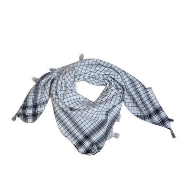 Cotton & Silk Keffiyeh – Elegant Checkered Arabic Scarf for Men & Women