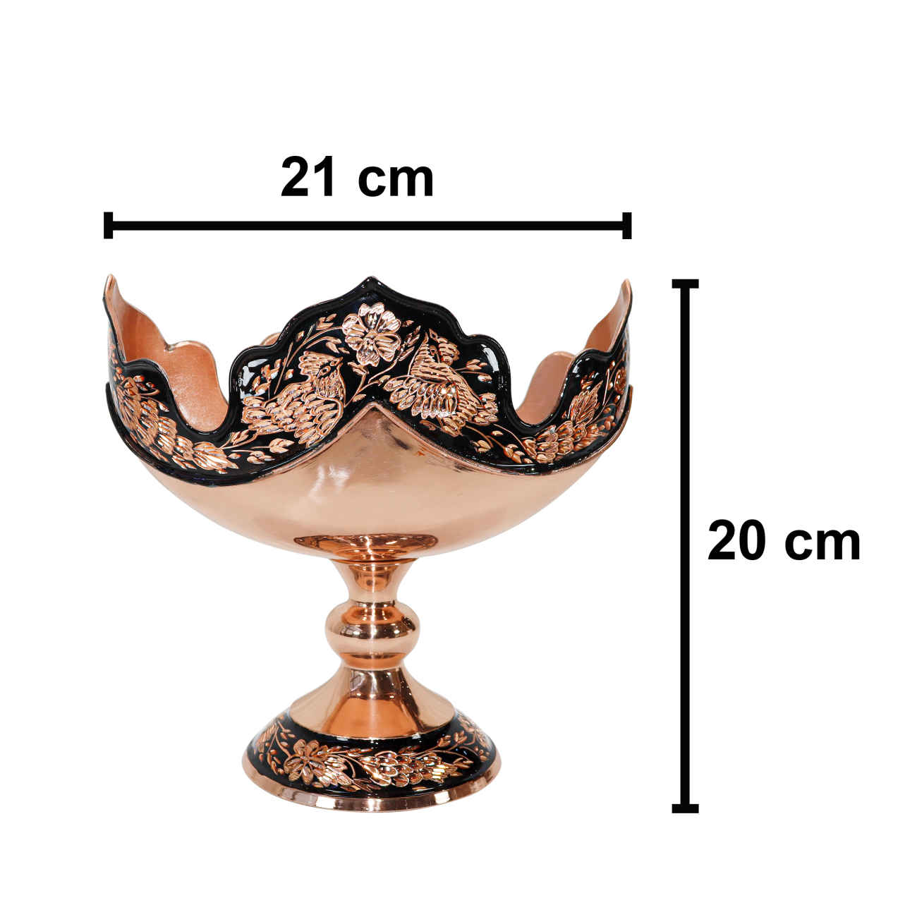 Persian Copper Decorative Bowl –  Elegant Artisanal Design for Your Table