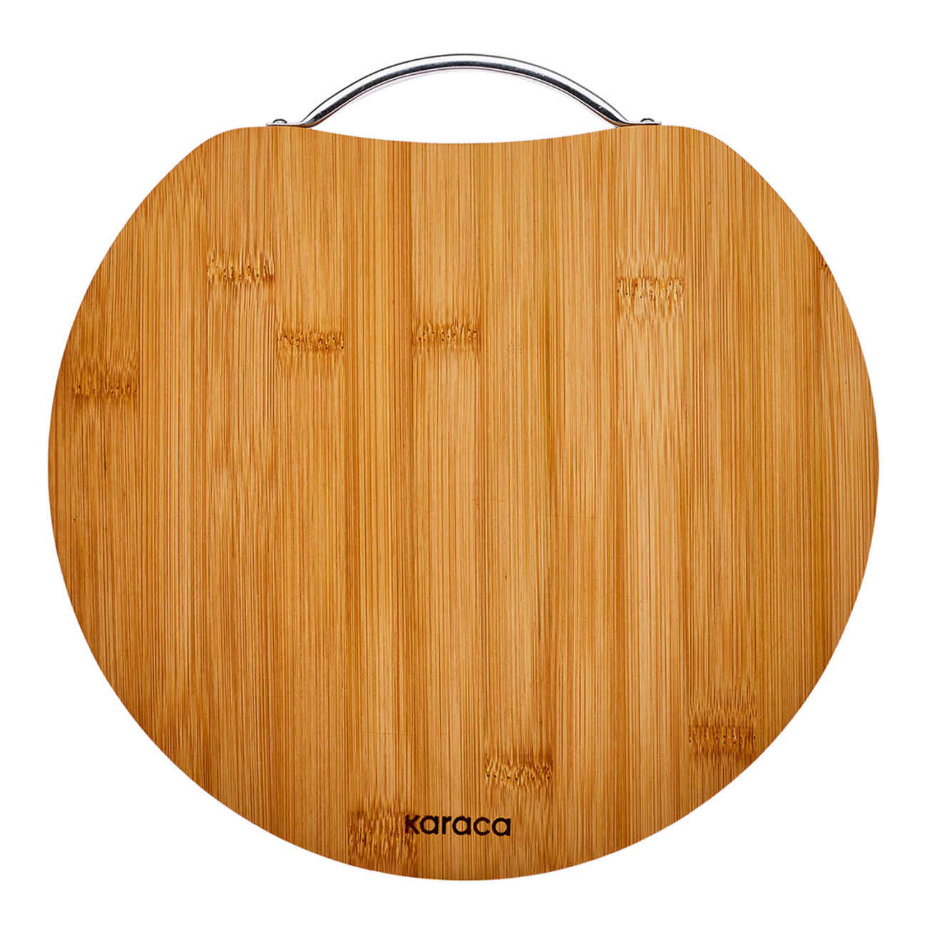 Bamboo Wooden Serving & Cutting Board - With Metal Handle