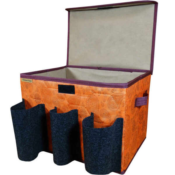 Car Trunk Organizer - Durable & Waterproof Base & Collapsible with Paisley Design