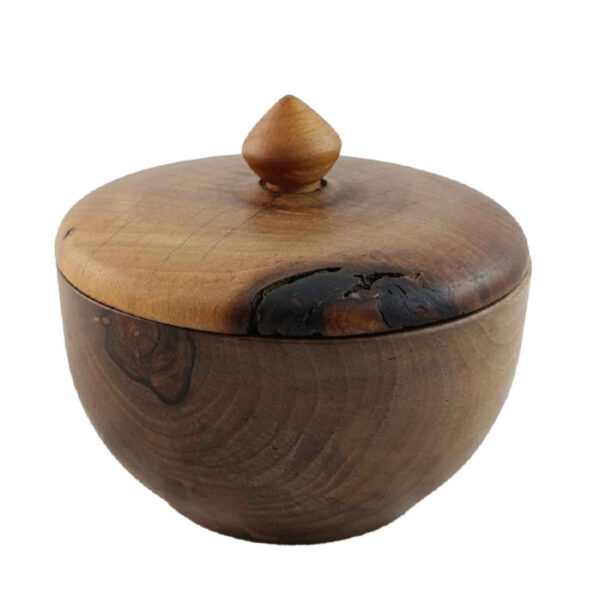 Charming Wooden Sugar Bowl - for a Rustic Tabletop Look