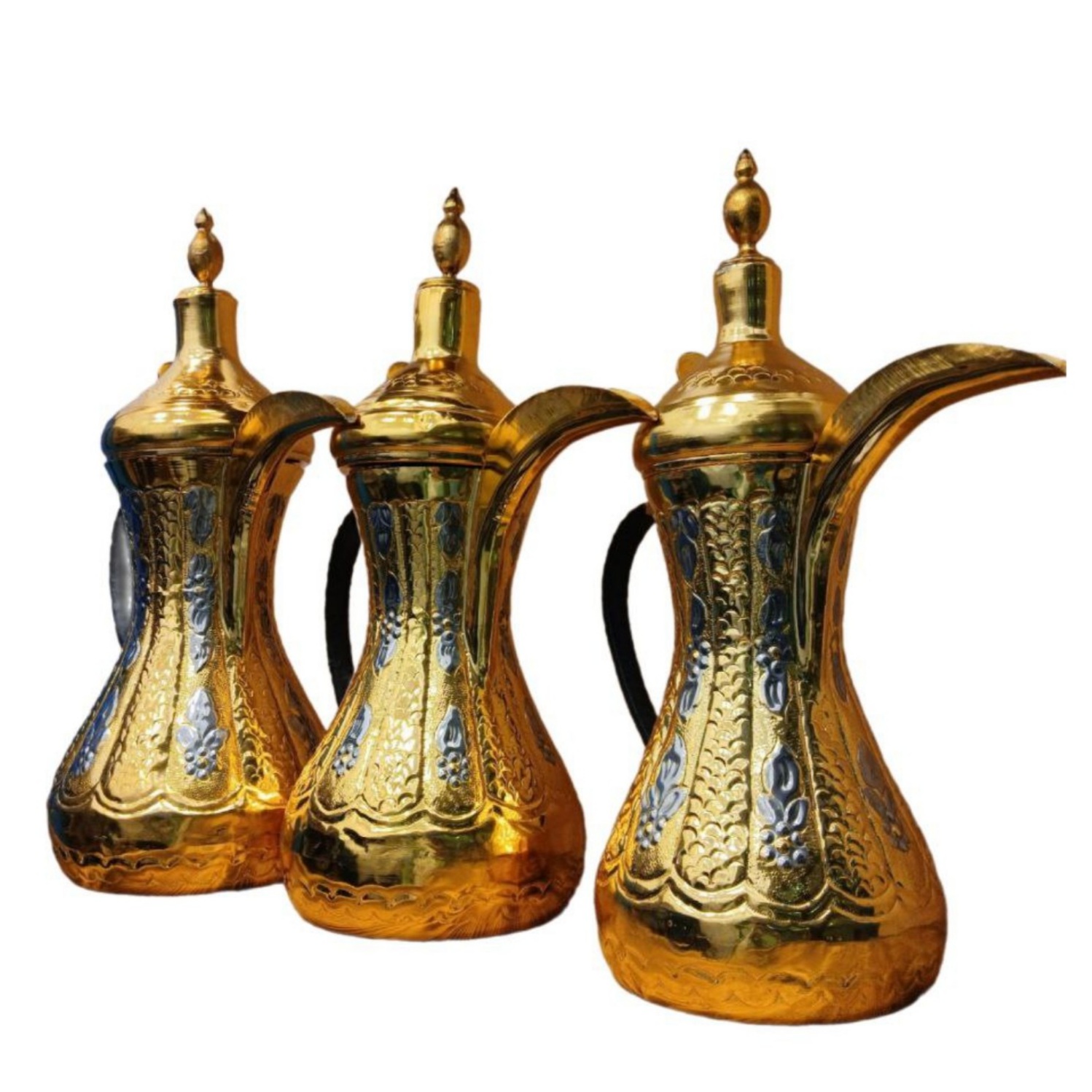 Brass Dallah Coffee Pot for Brewing Qahwa & Arabic Coffee – Model Fereshteh