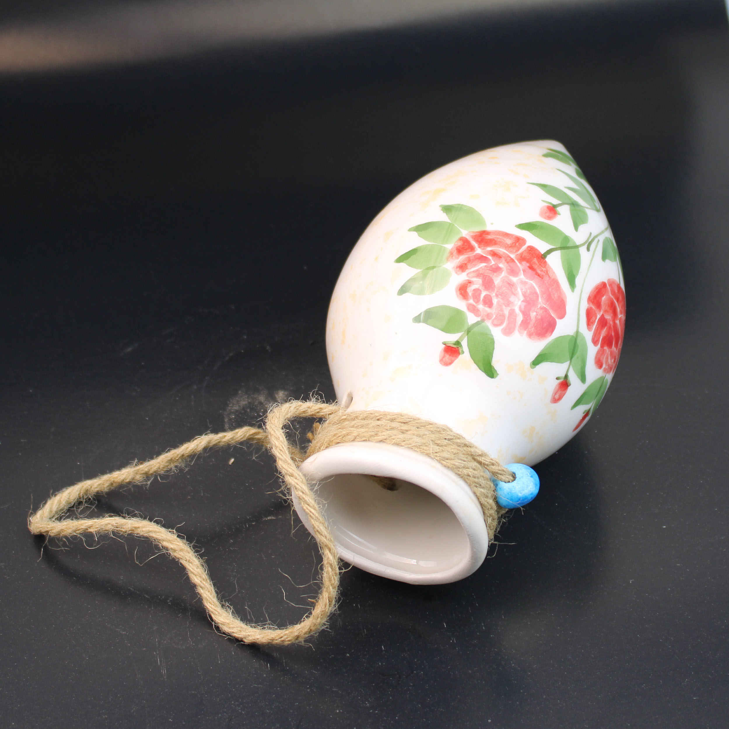 Decorative Persian Ceramic Vase Pendant Model with Rose Flower Design
