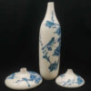 Decorative Persian Ceramic Bud Vase for Gift or Home Decor with Bird & Flower Design (x3)