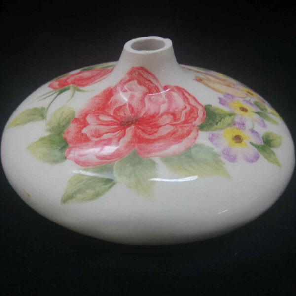 Decorative Persian Ceramic Bud Vase for Modern and Rustic Décor with Bird & Floral Design