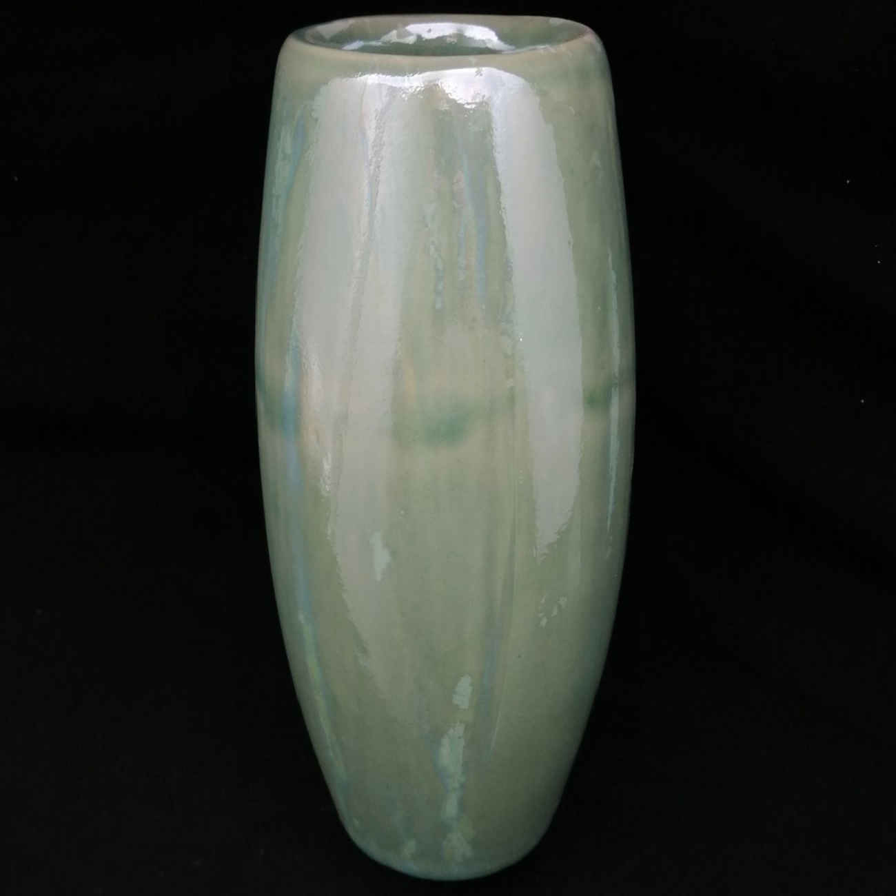 Decorative Persian Ceramic Vase with Calligraphy Design in Green