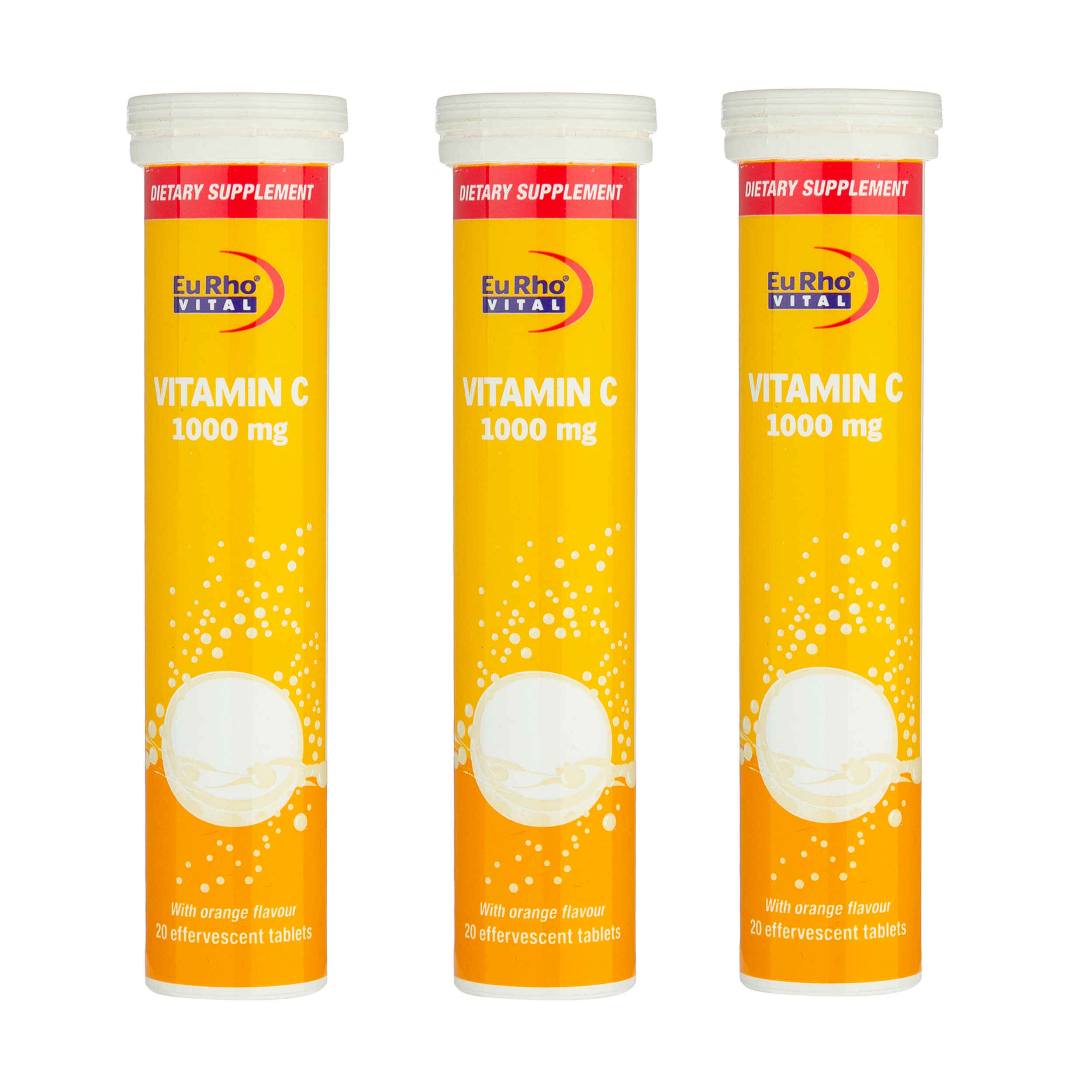 Effervescent Vitamin C Tablet - Pack of 3 & 60 Tablets (300 gr)