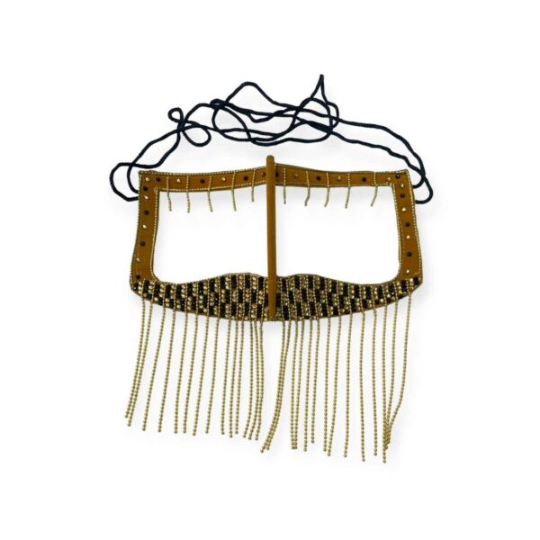 Handcrafted Battoulah Mask of Mesmerizing Eyes with Golden Chains