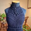 Handcrafted Bohemian Macrame Dress – Perfect for Beachside Walk in Navy Blue