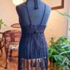 Handcrafted Bohemian Macrame Dress – Perfect for Beachside Walk in Navy Blue