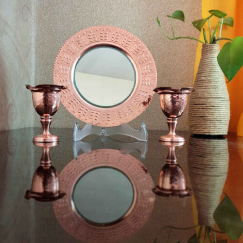 Handcrafted Copper Candlestick – A Stunning Blend of Tradition and Elegance (1 piece)