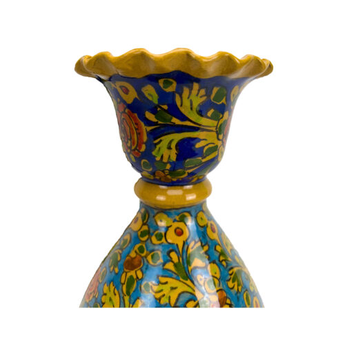 Handcrafted Decorative Persian Pottery Vase with Bird & Flower Model
