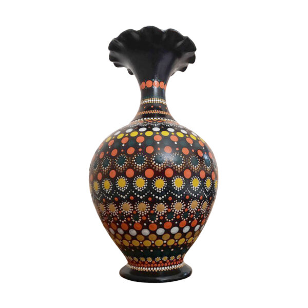 Handcrafted Decorative Persian Pottery Vase with Dot Painting Design