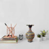 Handcrafted Decorative Persian Pottery Vase with Dot Painting Design