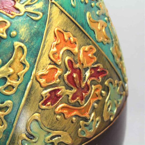Handcrafted Decorative Persian Pottery Bud Vase with Embossed Design