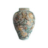 Handcrafted Decorative Persian Pottery Vase with Embossed Floral and Bird Design