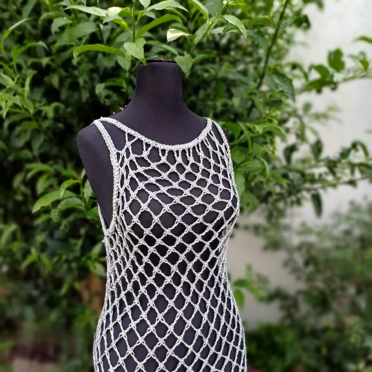Handcrafted Macrame Dress  Beautifully Knotted Details Suitable for Beach Style