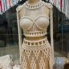 Handcrafted Macrame Dress – Crop Top and Skirt, Stylish Perfect for Beachside Walk