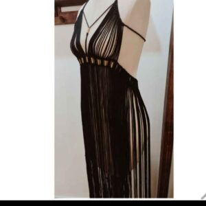 Handcrafted Macrame Dress – Perfect for Beachside Walk in Black