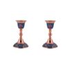 Handcrafted Persian Copper Candlestick - Decorative with Floral Design (x2)