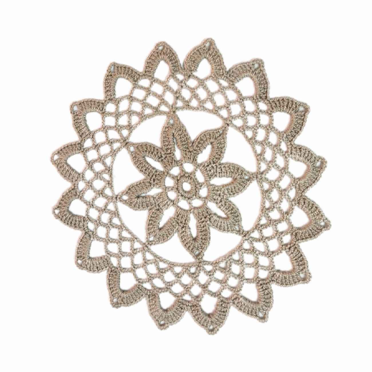 Handmade Crochet Tablecloth with Flower Design Chic & Lux in Cream