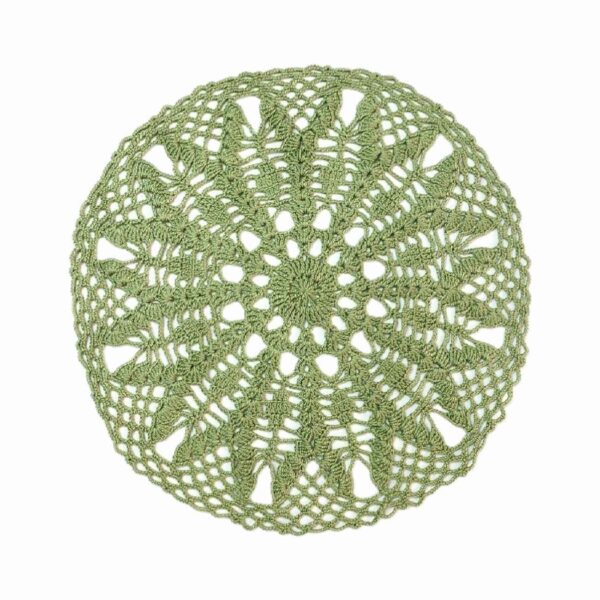 Handmade Crochet Tablecloth with Leaf Design Chic & Lux in Green
