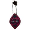 Handmade Embroidered Necklace in Red and Black with Traditional Motifs