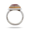 Handmade Men's Silver Ring with Yemeni Agate with Red Gemstone