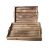 Handmade Wooden Serving Trays with Handles (Set of 2)