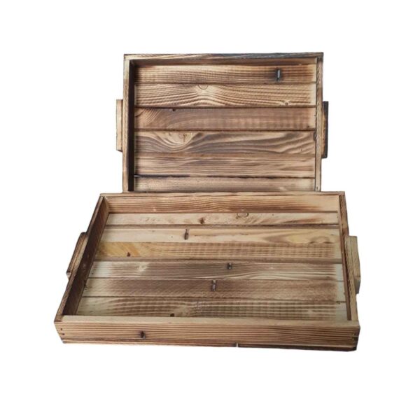 Handmade Wooden Serving Trays with Handles (Set of 2)