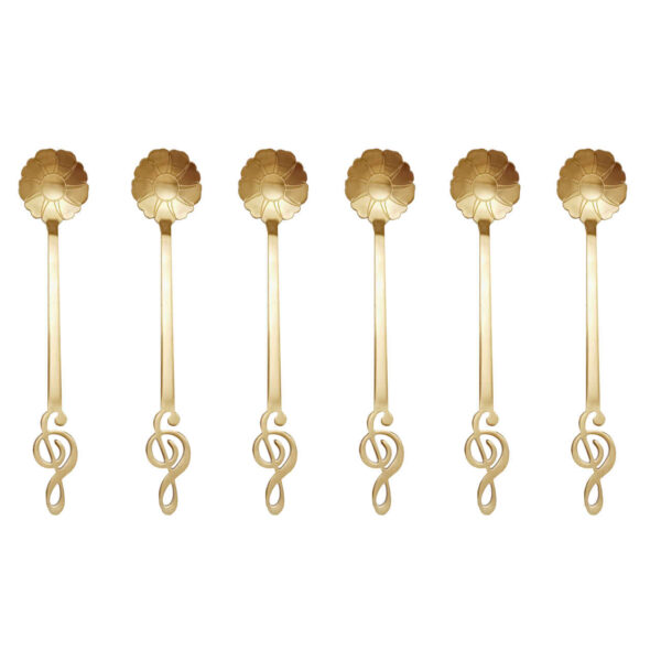 Ice Cream Spoon Set of 6 with Floral Motif – A Perfect Addition to Your Dessert Table