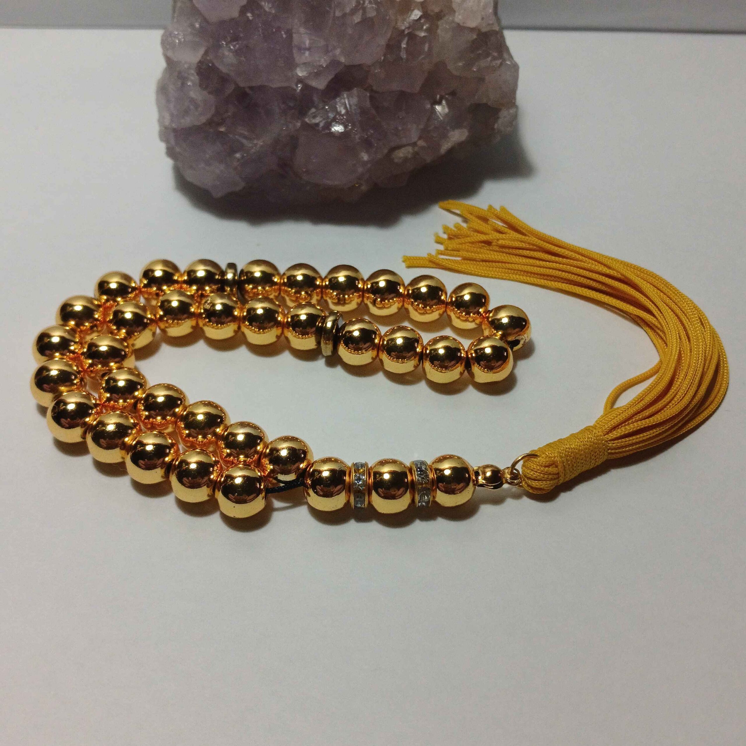 Islamic Golden Hematite Rosary Crafted with 33 Prayer Beads Tasbih