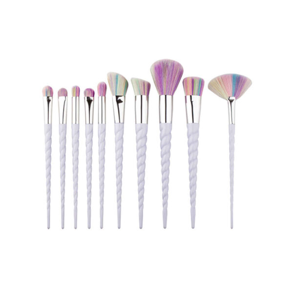 Magical Twist Makeup Brush Set – Rainbow Bristles, 10-Piece