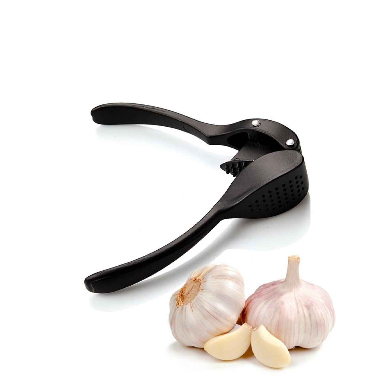 Manual Garlic Press Black Metal – Sturdy and Durable