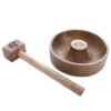 Rustic Wooden Nutcracker – Natural Hammer & Bowl Set for Home & Kitchen Use