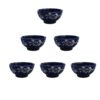 Artistic Pottery Bowl - For Serving Yogurt, Soup, Ash, Noodles, Ice Cream | Blue (Set of 6)