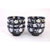 Artistic Pottery Bowl - For Serving Yogurt, Soup, Ash, Noodles, Ice Cream | Black (Set of 6)