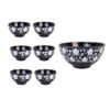Artistic Pottery Bowl - For Serving Yogurt, Soup, Ash, Noodles, Ice Cream | Black (Set of 6)