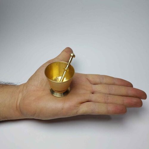 Persian Brass Mortar & Pestle with Stand – Functional Spice Grinder for Your Kitchen