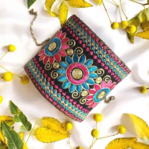 Persian Embroidered Bracelet – Handcraft Chic & Luxe with Flower Design