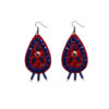 Persian Embroidered Dangle Earring Bohemian Style in Red