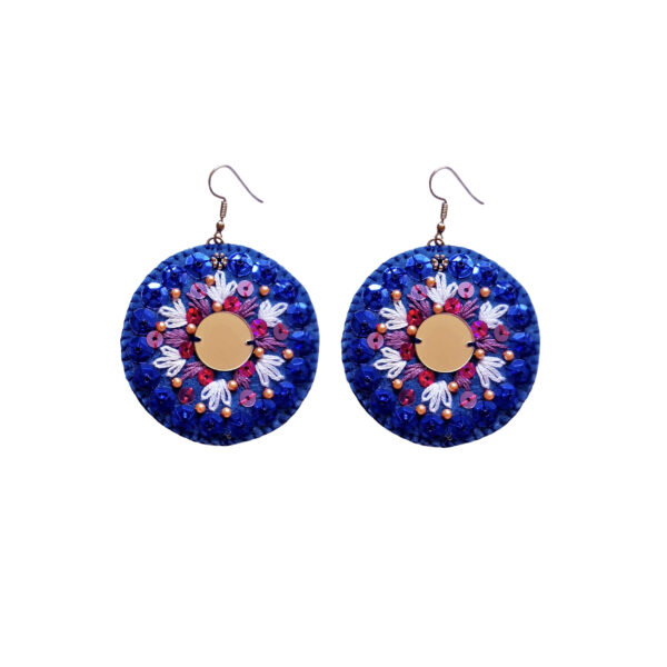Persian Embroidered Earring Boho Style with Snowflake Design Suitable for Celebration