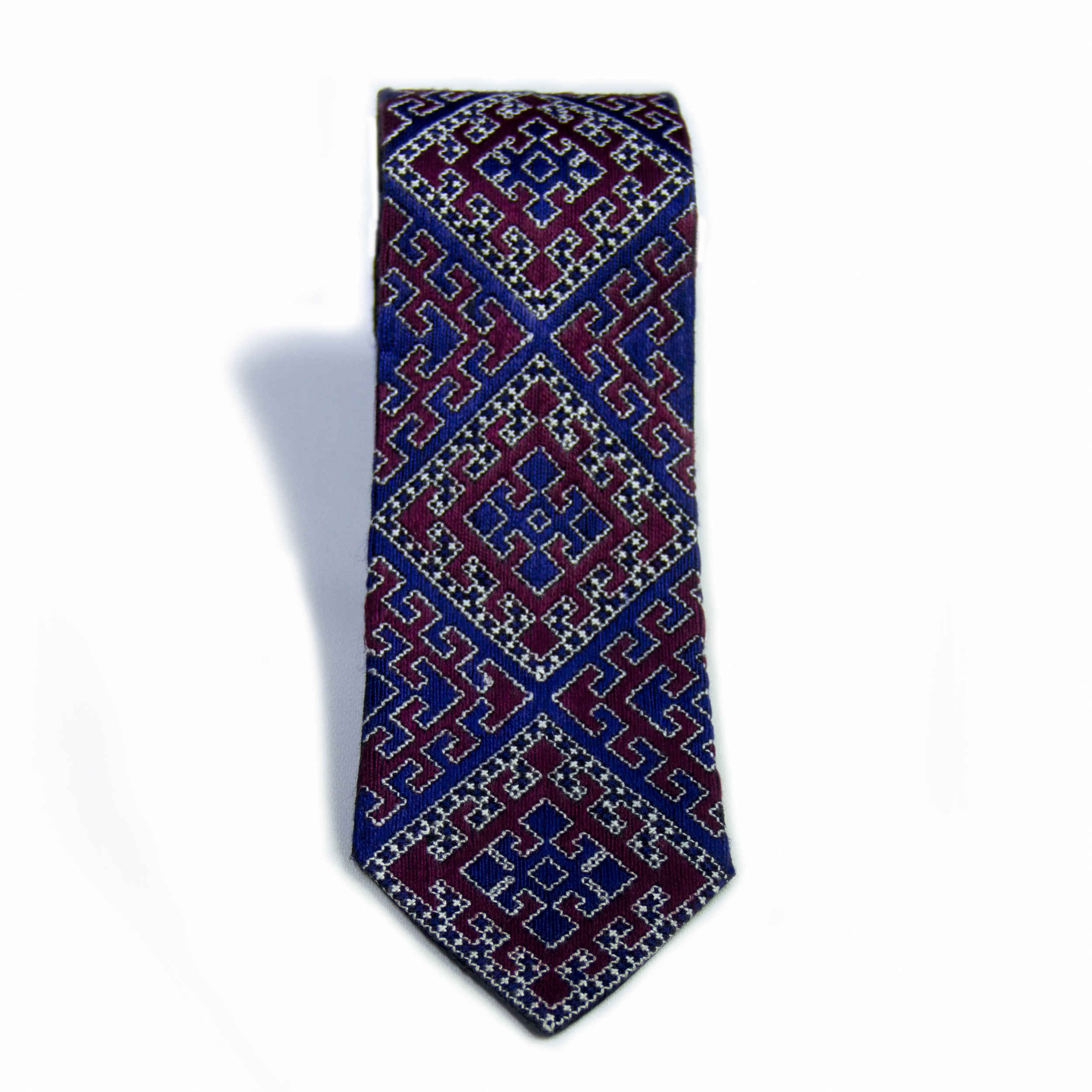 Persian Men’s Necktie – Embroidered with Geometric Design
