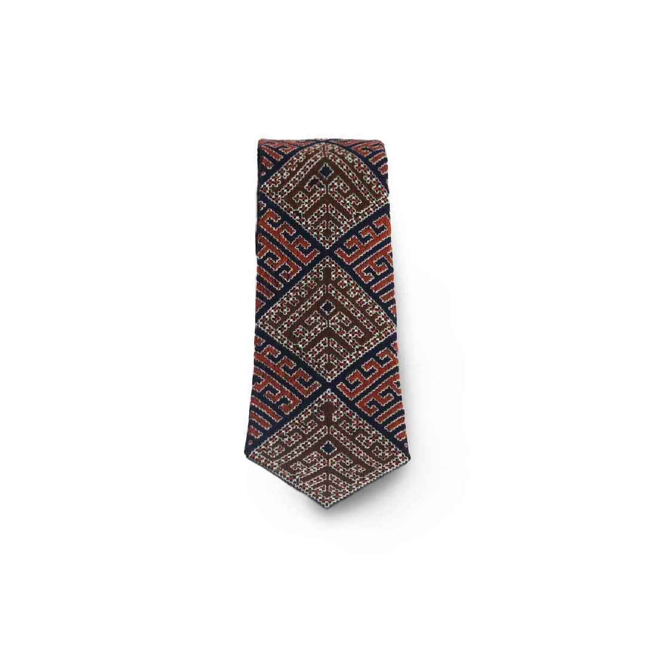 Persian Embroidered Men’s Necktie with Handcrafted Detail Brown