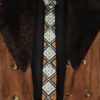 Persian Embroidered Men's Necktie with Handcrafted Detail & Geometric Design
