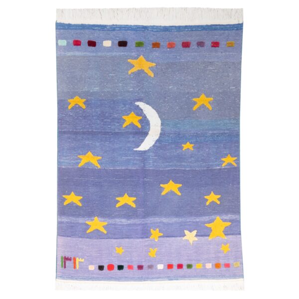 Persian Gabbeh Rug with Wool Genuine Handwoven in Fars Night Sky