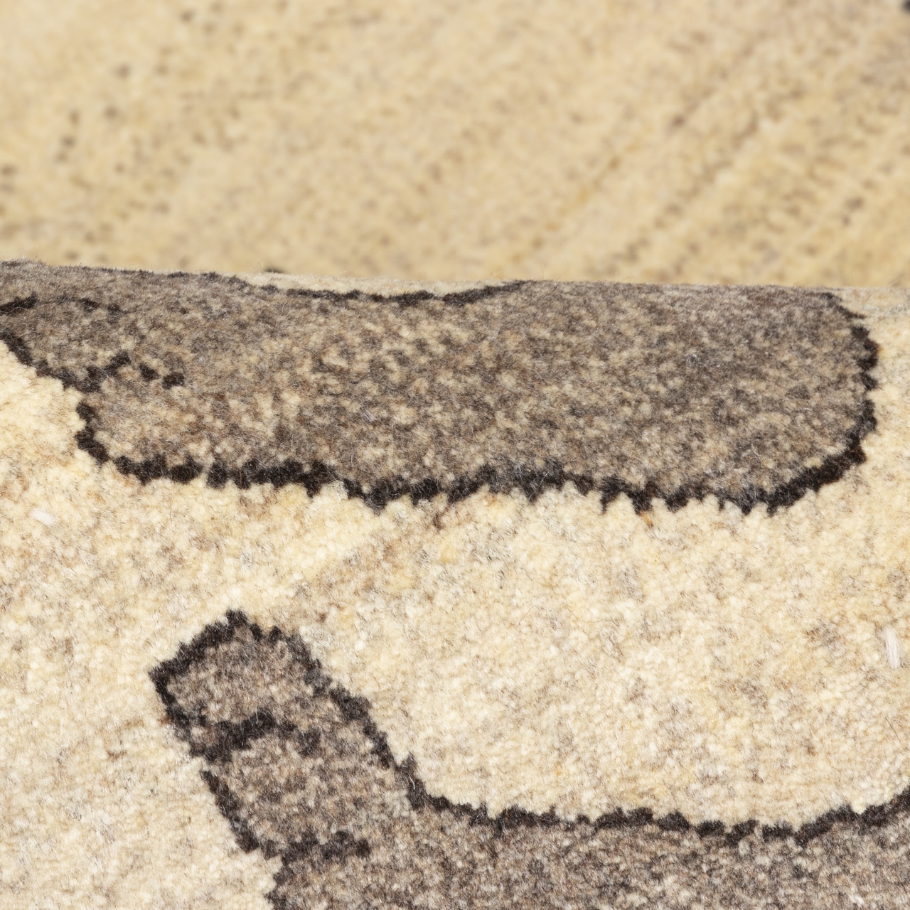 Persian Gabbeh Wool Rug Genuine Handwoven Lion Cream